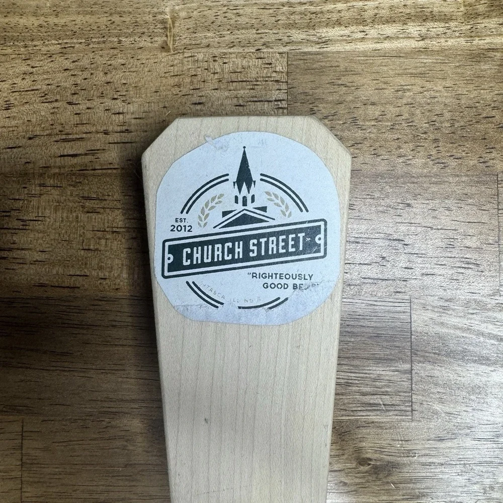 Church Street Brewery Beer Tap Handle Wood Draft Bar Mancave Illinois